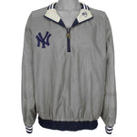 MLB (Pro Player) - Blue & Grey Yankees Reversible Windbreaker 1990s X-Large Vintage Retro Baseball