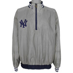 MLB (Pro Player) - Blue & Grey Yankees Reversible Windbreaker 1990s X-Large Vintage Retro Baseball