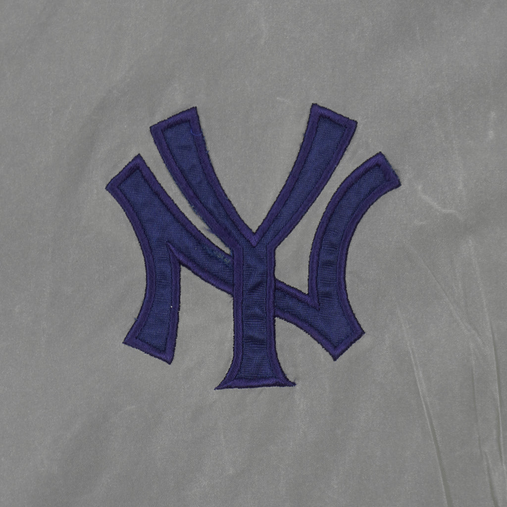 MLB (Pro Player) - Blue & Grey Yankees Reversible Windbreaker 1990s X-Large Vintage Retro Baseball