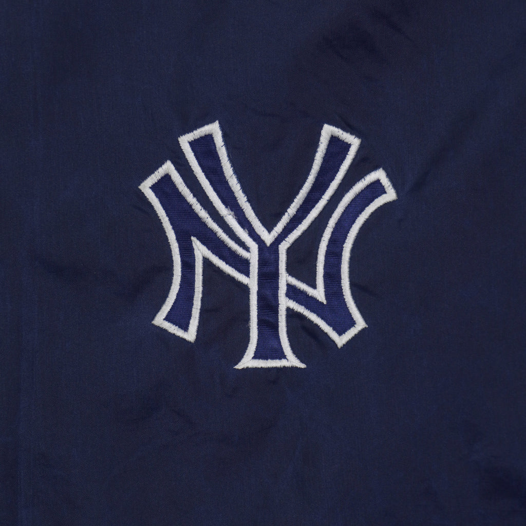 MLB (Pro Player) - Blue & Grey Yankees Reversible Windbreaker 1990s X-Large Vintage Retro Baseball