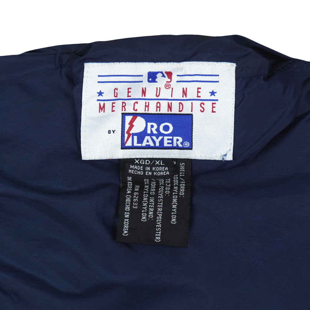 MLB (Pro Player) - Blue & Grey Yankees Reversible Windbreaker 1990s X-Large Vintage Retro Baseball