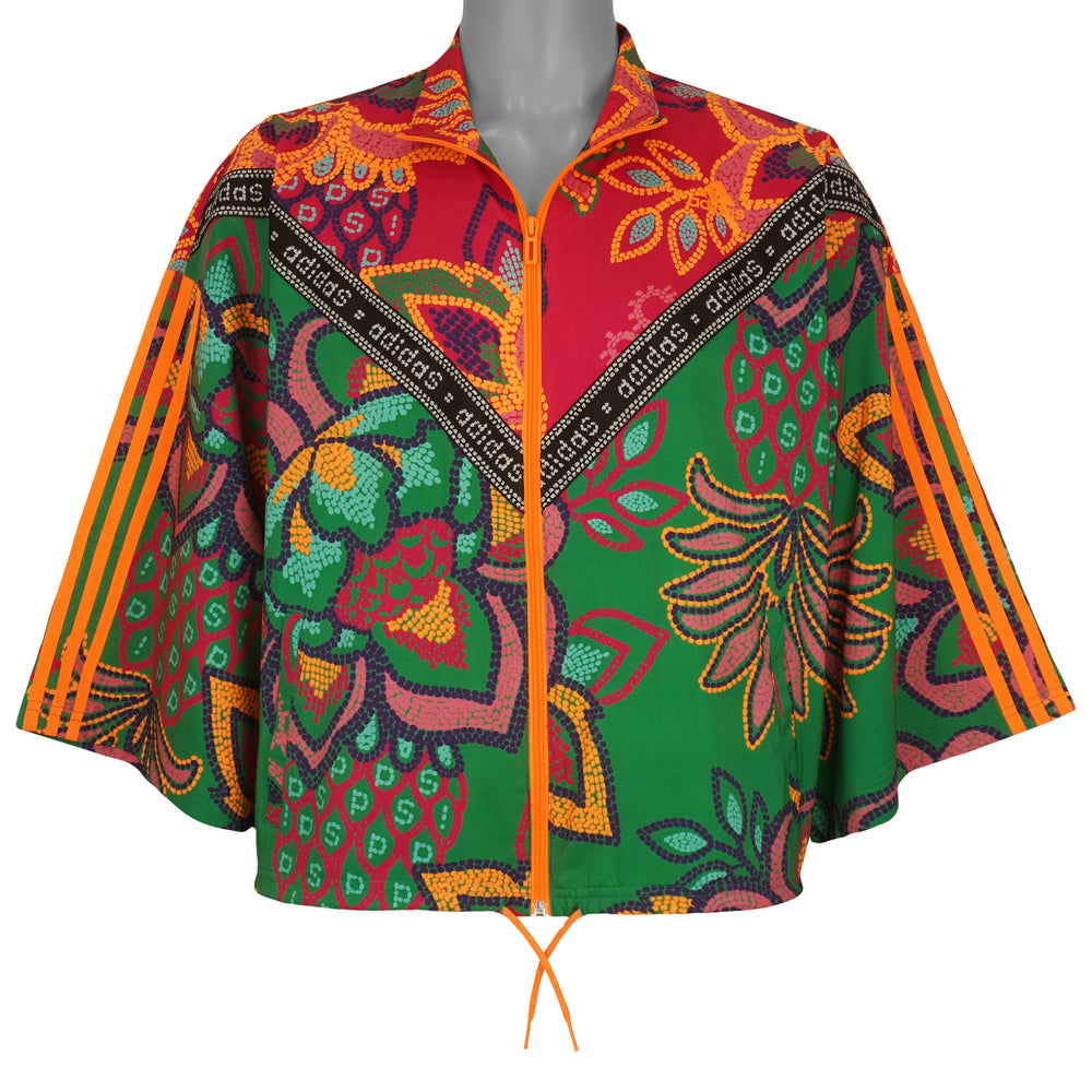 Adidas - Floral Pattern Windbreaker 1990s Large Vintage Retro