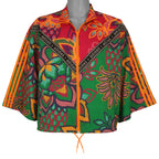 Adidas - Floral Pattern Windbreaker 1990s Large Vintage Retro