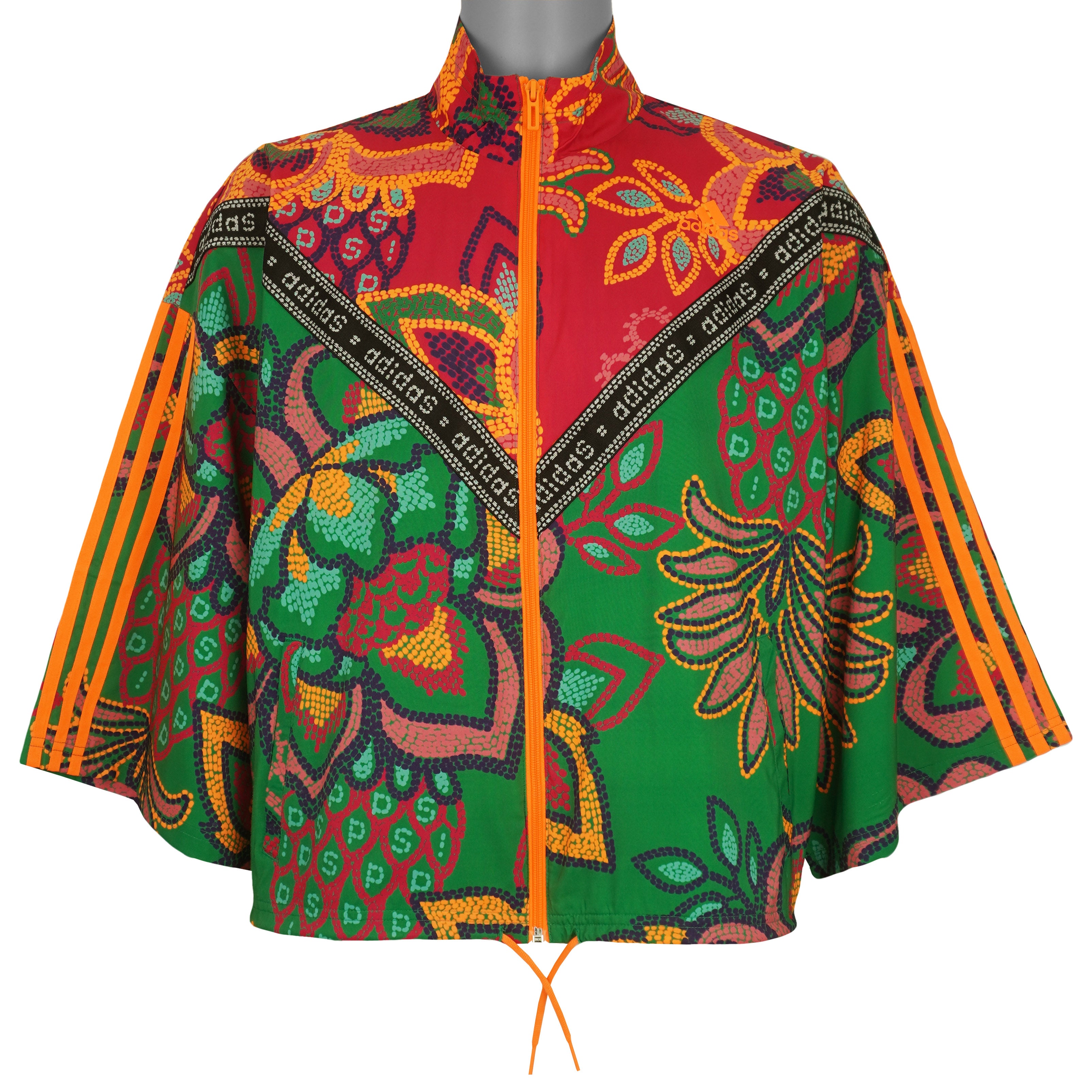 Adidas - Floral Pattern Windbreaker 1990s Large Vintage Retro