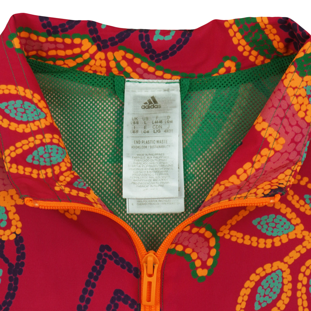 Adidas - Floral Pattern Windbreaker 1990s Large Vintage Retro