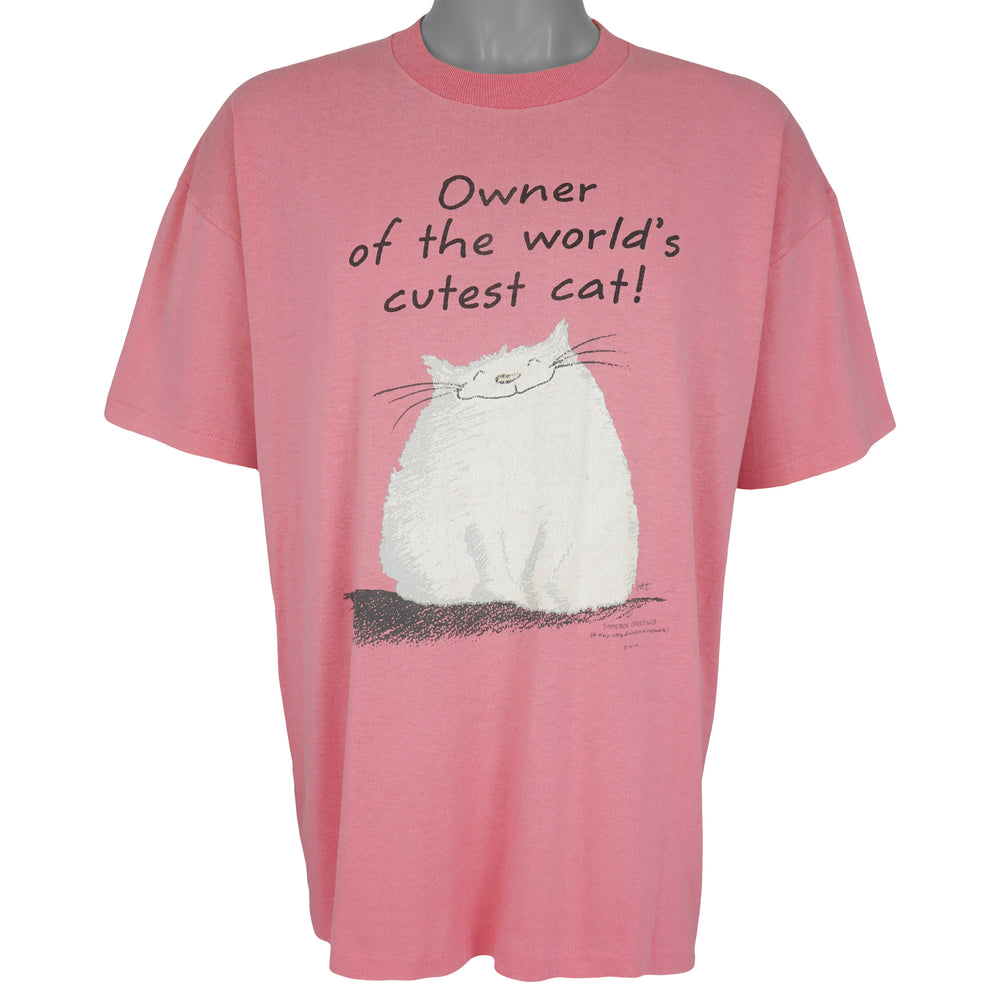 Vintage - Owner of the World’s Cutest Cat T-Shirt 1990s Large Vintage Retro