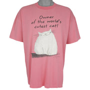 Vintage - Owner of the World’s Cutest Cat T-Shirt 1990s Large Vintage Retro