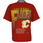 NHL (Softwear) - Calgary Flames Single Stitch T-Shirt 1994 Medium vintage Retro Hockey