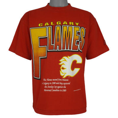 NHL (Softwear) - Calgary Flames Single Stitch T-Shirt 1994 Medium