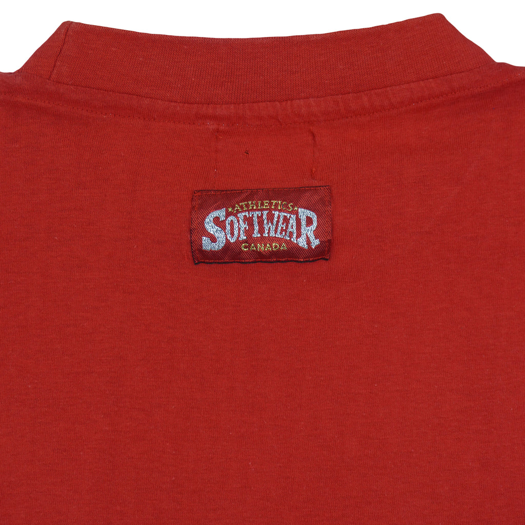 NHL (Softwear) - Calgary Flames Single Stitch T-Shirt 1994 Medium Vintage Retro Hockey