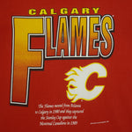 NHL (Softwear) - Calgary Flames Single Stitch T-Shirt 1994 Medium Vintage Retro Hockey