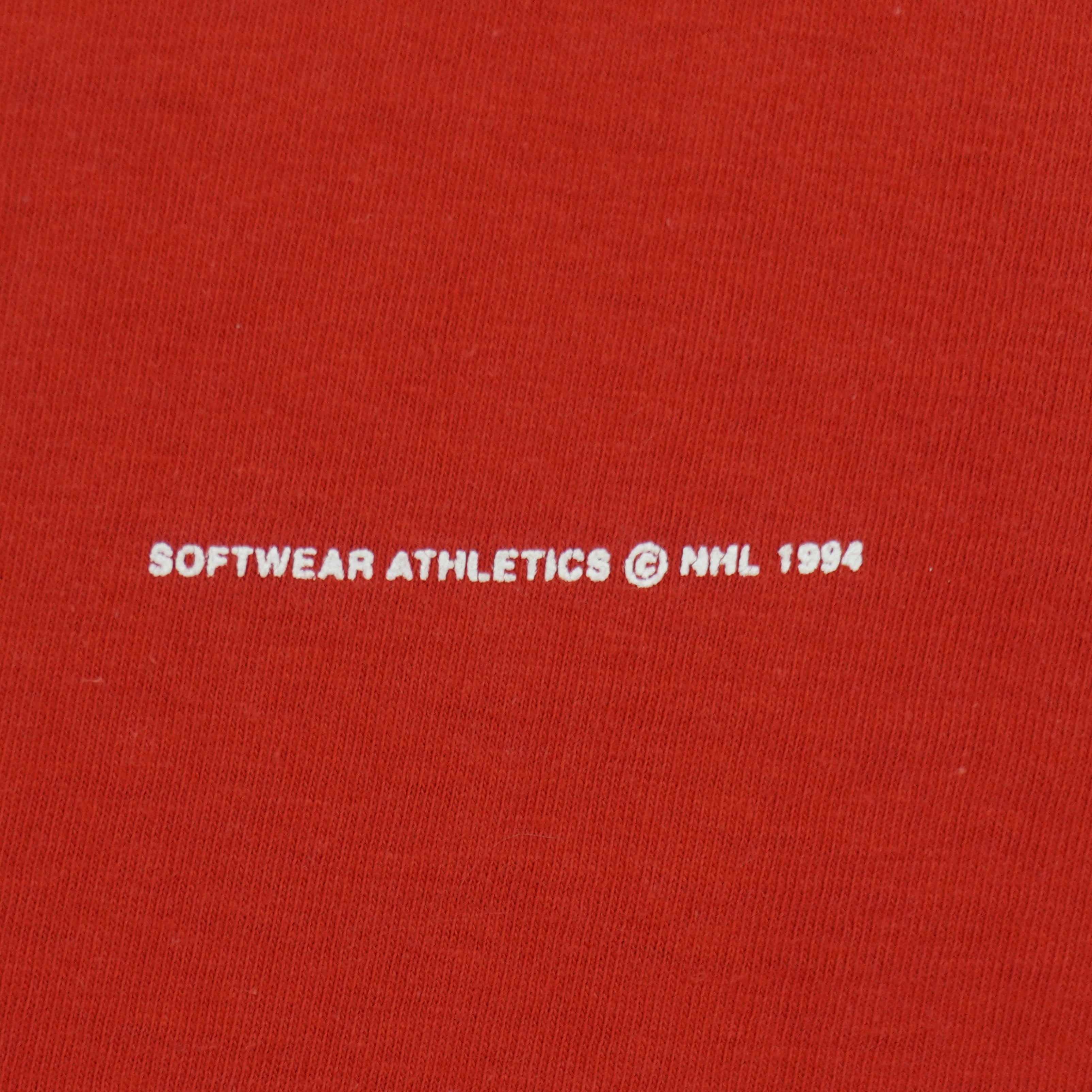 NHL (Softwear) - Calgary Flames Single Stitch T-Shirt 1994 Medium Vintage Retro Hockey