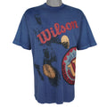 Vintage Wilson - Football Graphic T-Shirt 1990s Large in blue and navy