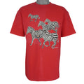 Vintage (Hanes) -Zebras Animal Print T-Shirt 1990s Large Vintage Retro