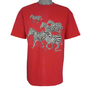 Vintage (Hanes) -Zebras Animal Print T-Shirt 1990s Large Vintage Retro