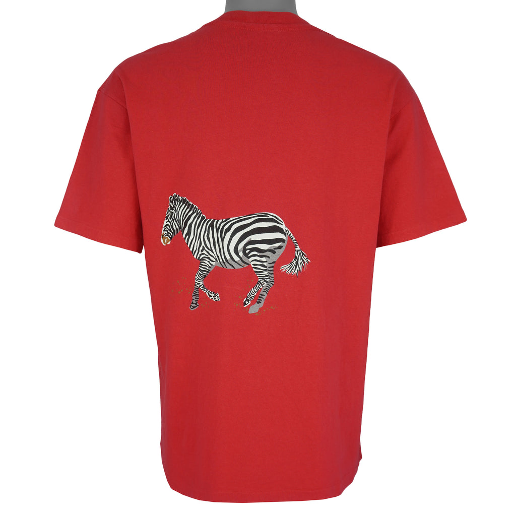 Vintage (Hanes) -Zebras Animal Print T-Shirt 1990s Large Vintage Retro