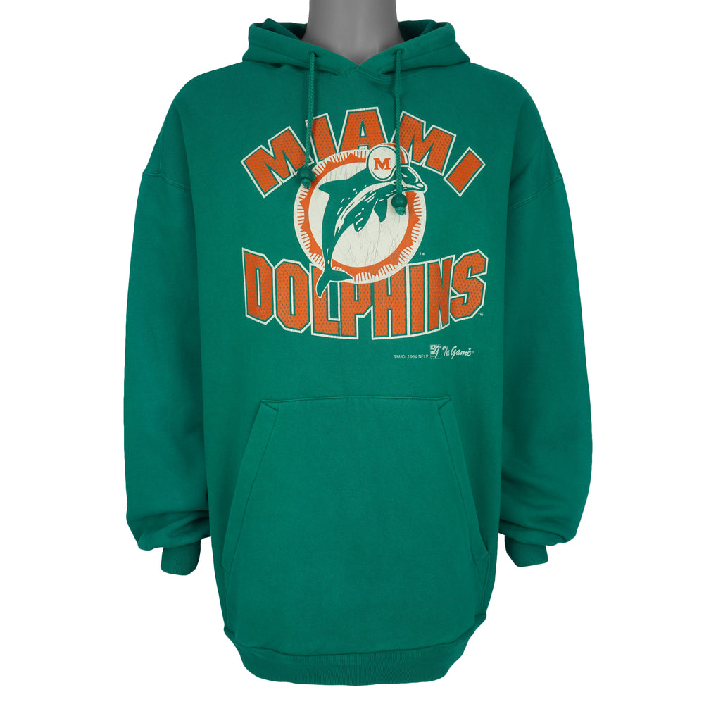 NFL (The Game) - Miami Dolphins Hooded Sweatshirt 1994 X-Large Vintage Retro Football