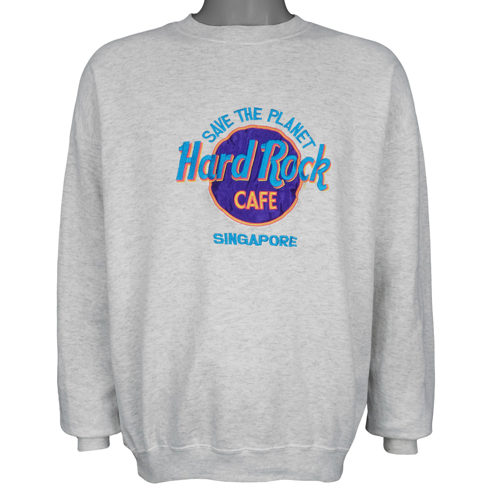 Vintage - Hard Rock Cafe Singapore Crew Neck Sweatshirt 1990s X-Large Vintage Retro
