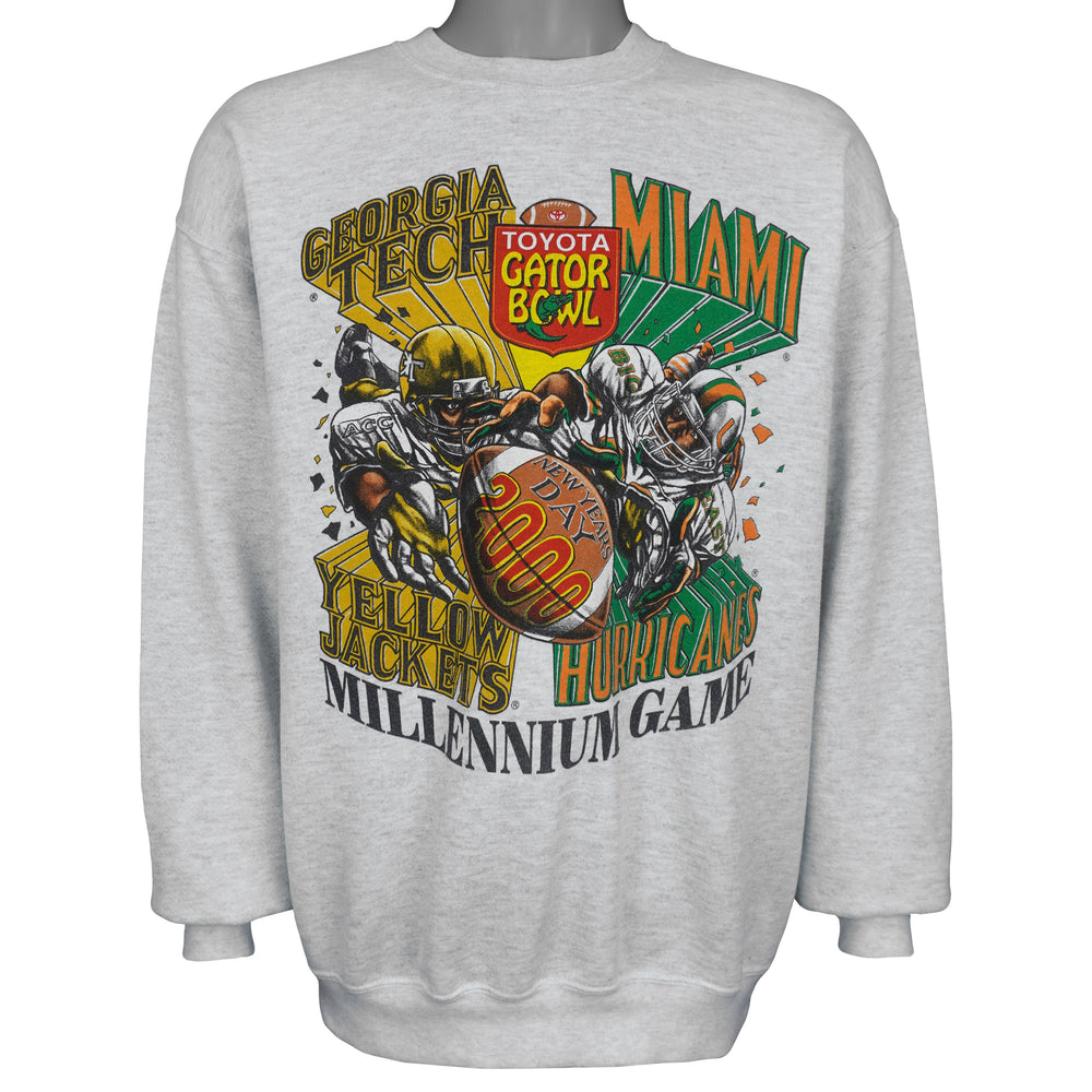 NCAA (Lee) - Georgia Tech Vs Miami Hurricanes Millennium Game Sweatshirt 2000 Large Vintage Retro
