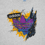 Adidas - Grey Big Logo T-Shirt 1990s X-Large Vintage Retro