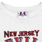 NHL (Logo Athletic) - New Jersey Devils Embroidered T-Shirt 1990s X-Large Vintage Retro Hockey