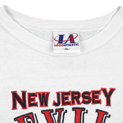 NHL (Logo Athletic) - New Jersey Devils Embroidered T-Shirt 1990s X-Large Vintage Retro Hockey