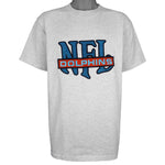 NFL (Nutmeg) - Miami Dolphins Embroidered T-Shirt 1990s X-Large Vintage Retro Football