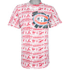 NHL (Fruit Of The Loom) - Montreal Canadiens All Over Print T-Shirt 1990s Medium Vintage Retro Hockey