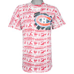 NHL (Fruit Of The Loom) - Montreal Canadiens All Over Print T-Shirt 1990s Medium