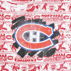 NHL (Fruit Of The Loom) - Montreal Canadiens All Over Print T-Shirt 1990s Medium Vintage Retro Hockey