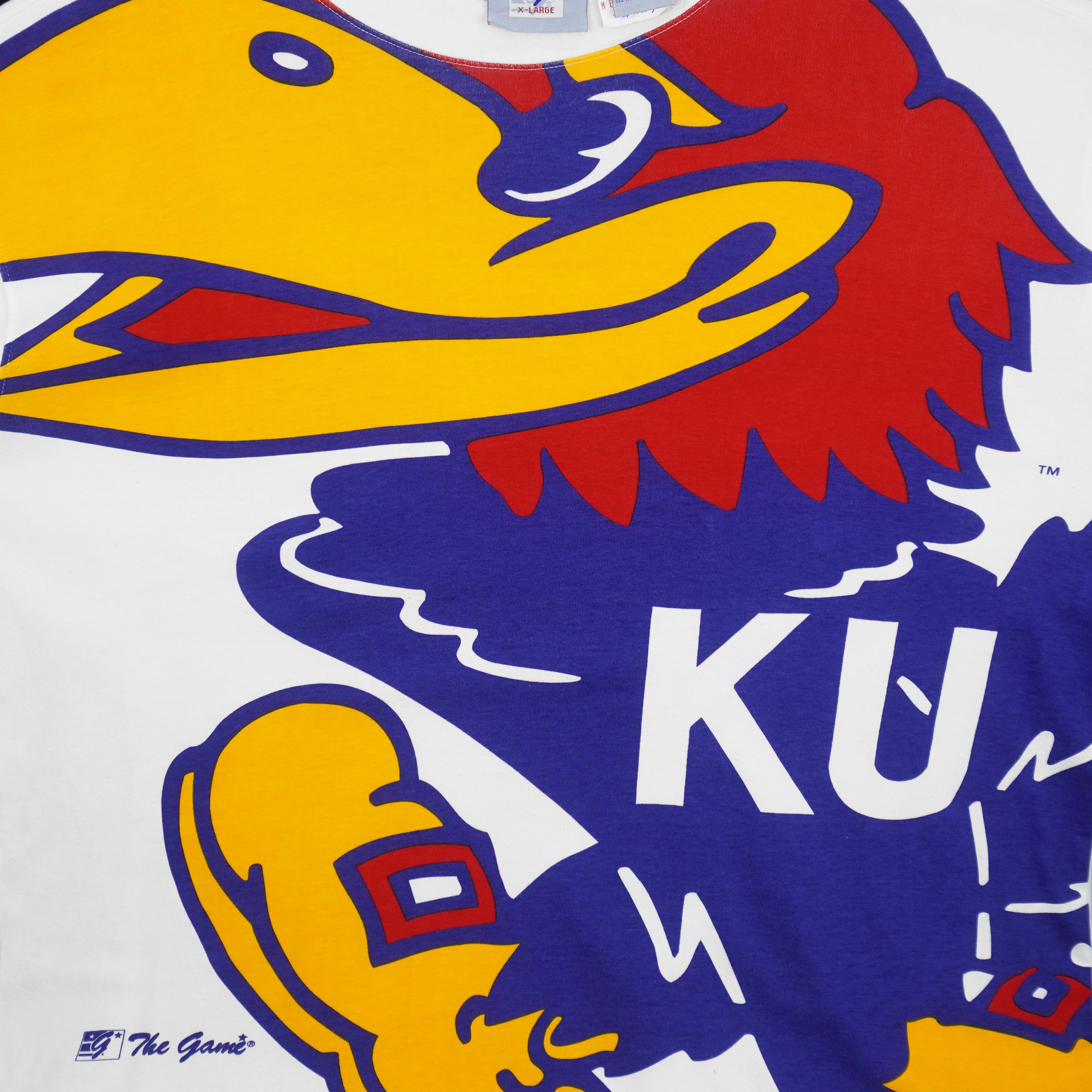 NCAA (The Game) - Kansas Jayhawks Big Logo T-Shirt 1990s X-Large Vintage Retro