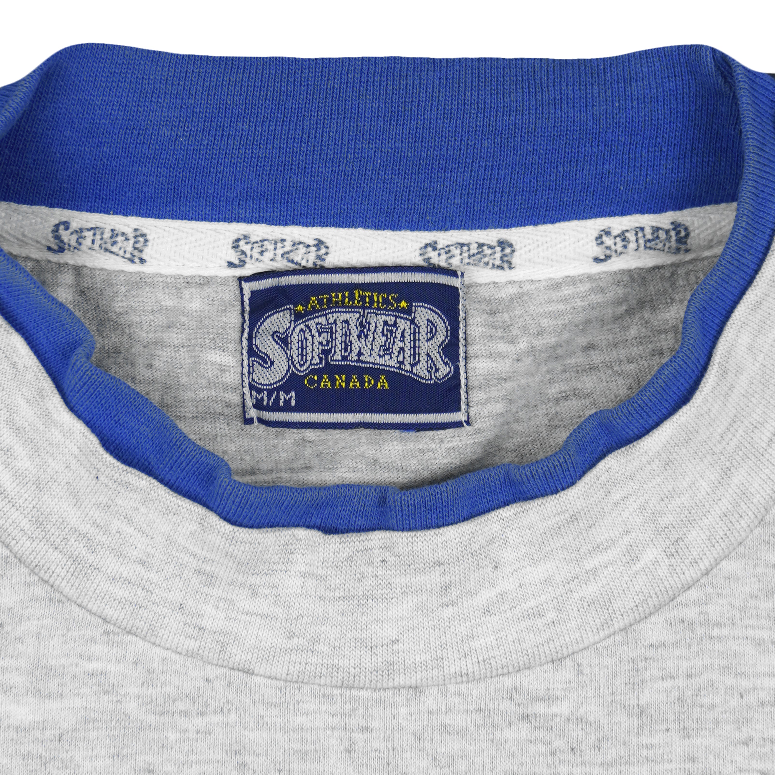 Vintage MLB (Softwear) - Montreal Expos Roll-Up Sleeve Baseball T-Shirt 1993 Large in gray and blue