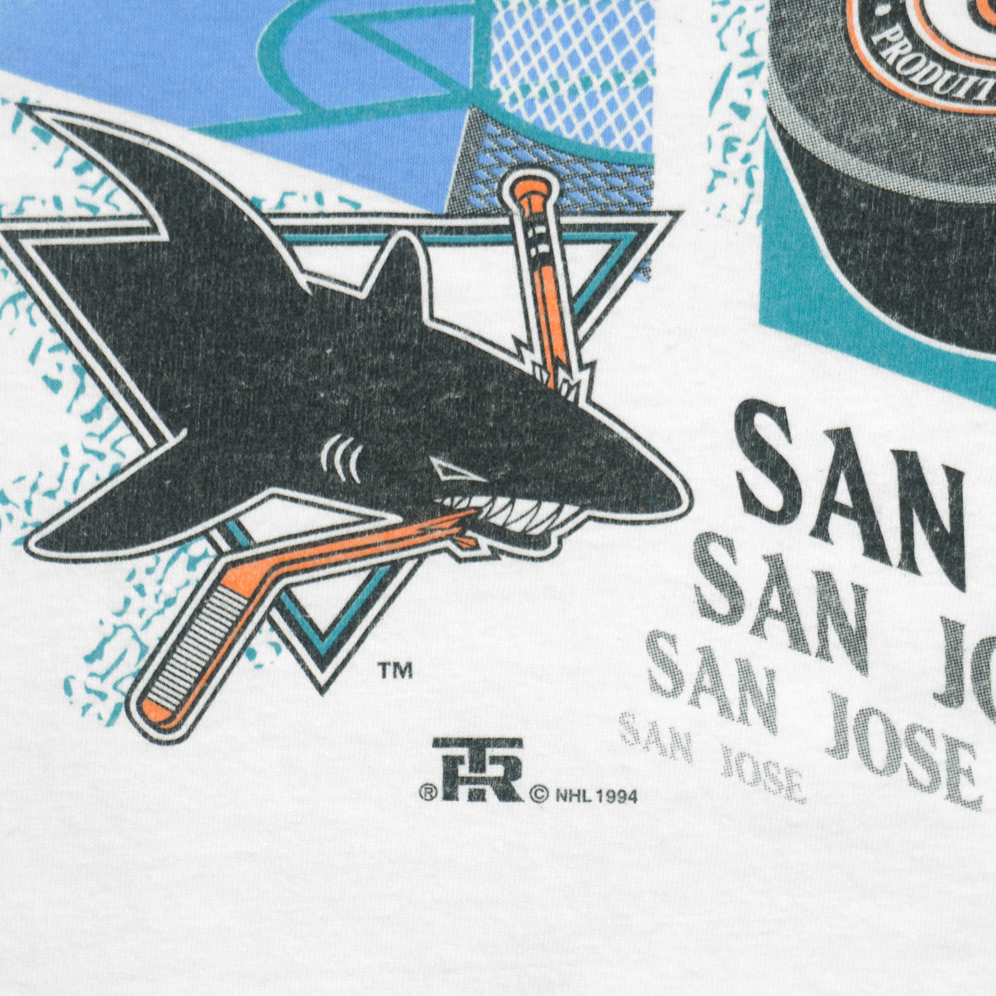 NHL (Team Rated) - San Jose Sharks Hockey T-Shirt 1994 X-Large Vintage Retro Hockey