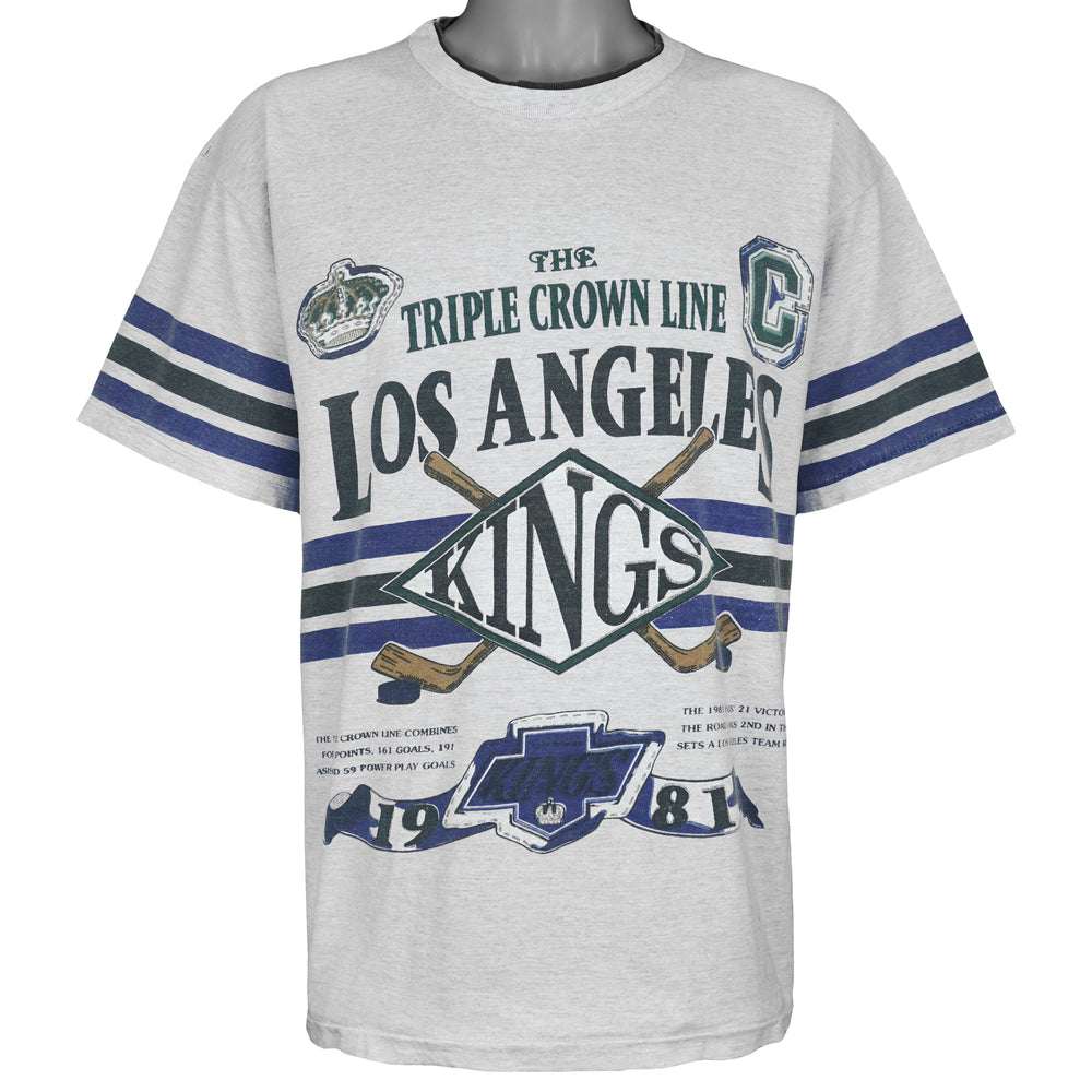 NHL - Los Angeles Kings Triple Crown Line T-Shirt 1990s Large Vintage Retro Hockey