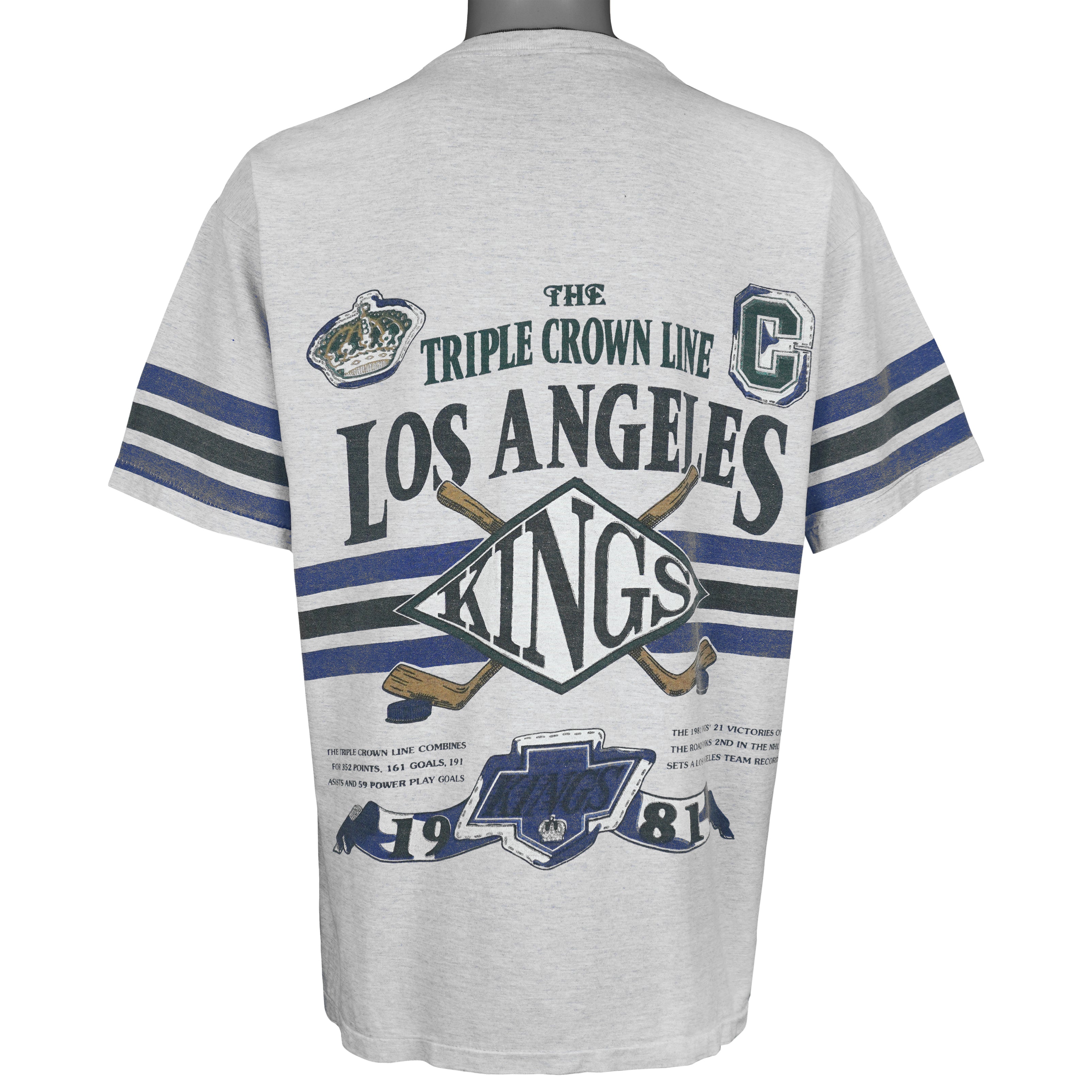 NHL - Los Angeles Kings Triple Crown Line T-Shirt 1990s Large Vintage Retro Hockey