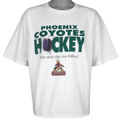 NHL (Lee Sport) - Phoenix Coyotes Hockey Spell-Out T-Shirt 1990s X-Large Vintage Retro Hockey