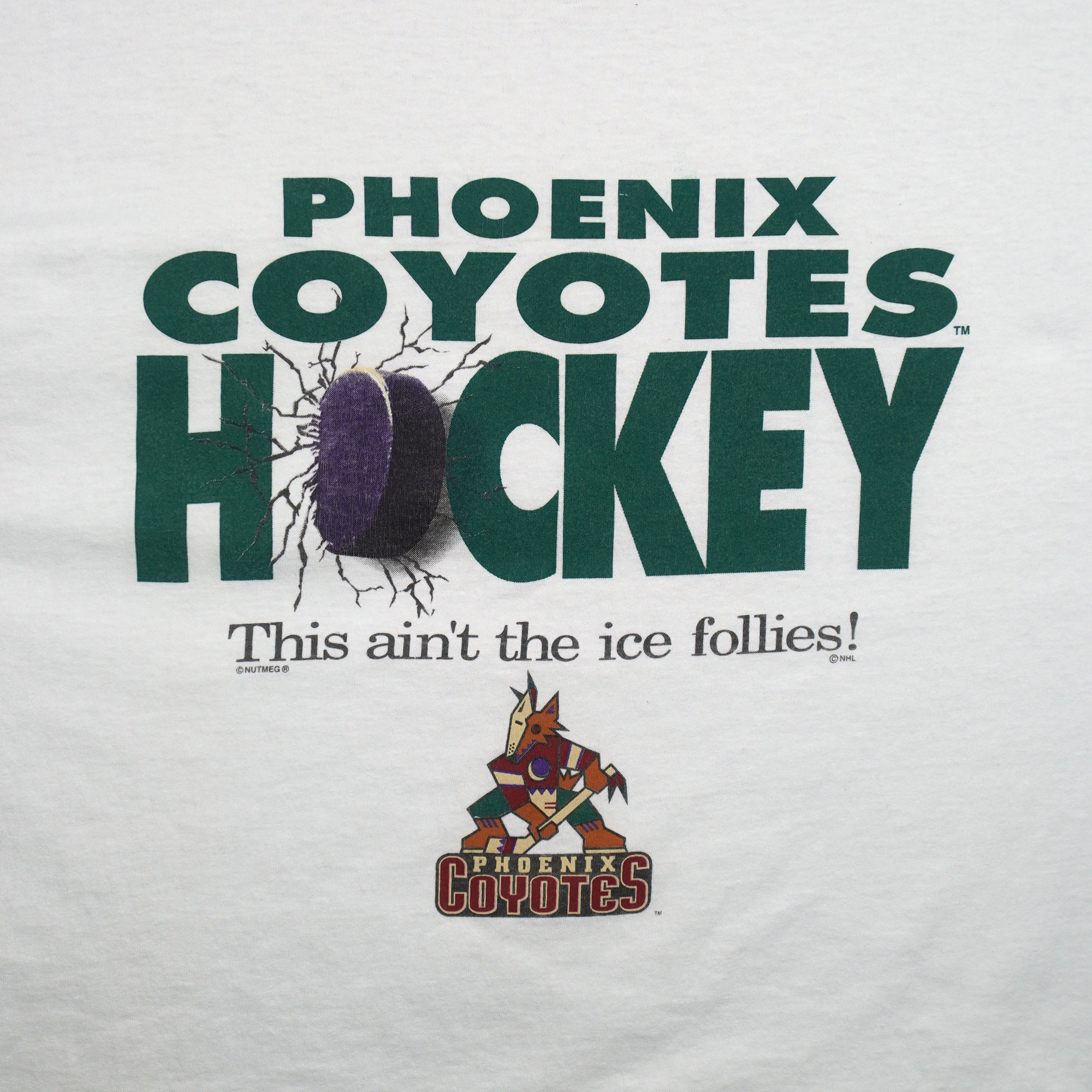 NHL (Lee Sport) - Phoenix Coyotes Hockey Spell-Out T-Shirt 1990s X-Large Vintage Retro Hockey
