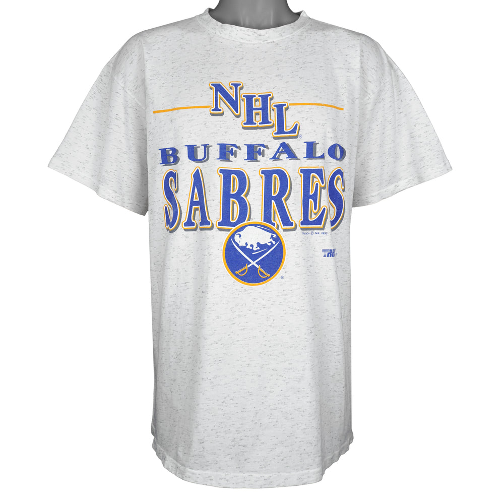 NHL (Trench) - Buffalo Sabres Spell-Out T-Shirt 1992 X-Large Vintage Retro Hockey