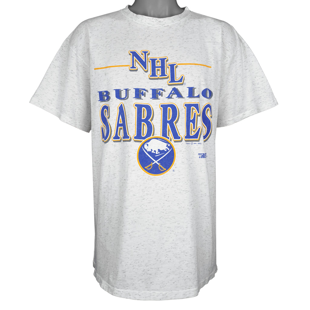 NHL (Trench) - Buffalo Sabres Spell-Out T-Shirt 1992 X-Large Vintage Retro Hockey