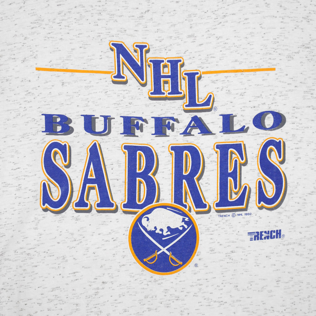 NHL (Trench) - Buffalo Sabres Spell-Out T-Shirt 1992 X-Large Vintage Retro Hockey