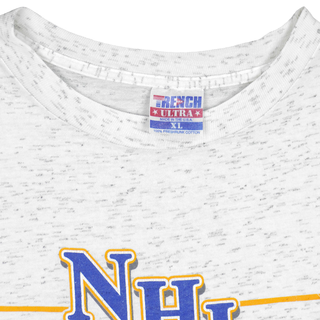 NHL (Trench) - Buffalo Sabres Spell-Out T-Shirt 1992 X-Large Vintage Retro Hockey