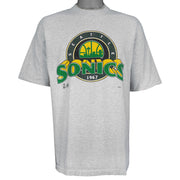 NBA (Signal) - Seattle Supersonics Roll Up Sleeves T-Shirt 1990s X-Large Vintage Retro Basketball
