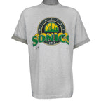 NBA (Signal) - Seattle Supersonics Roll Up Sleeves T-Shirt 1990s X-Large Vintage Retro Basketball