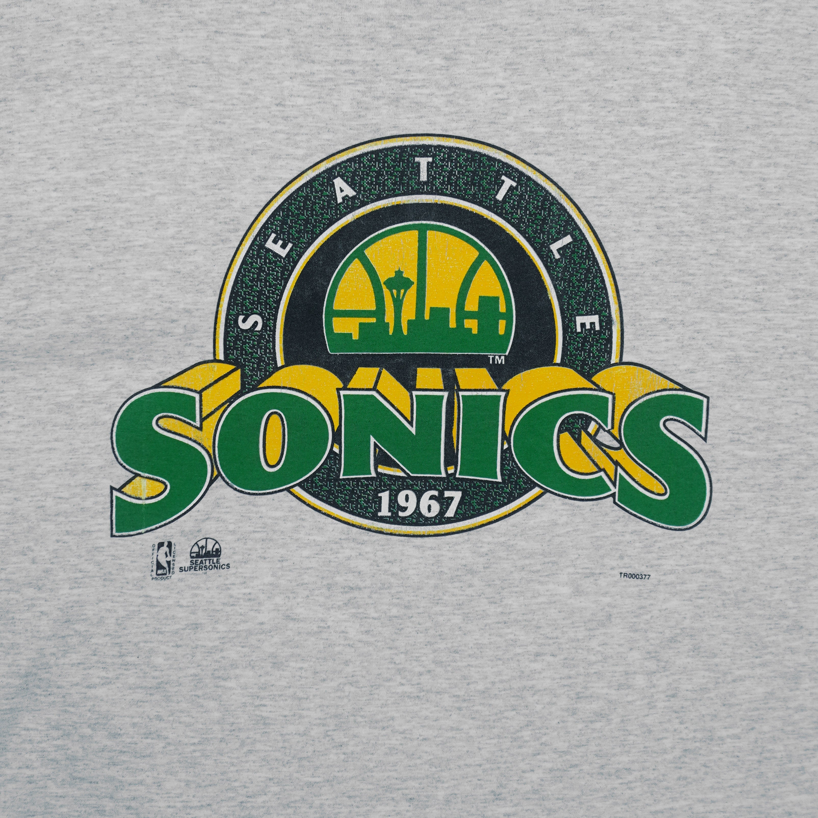 NBA (Signal) - Seattle Supersonics Roll Up Sleeves T-Shirt 1990s X-Large Vintage Retro Basketball