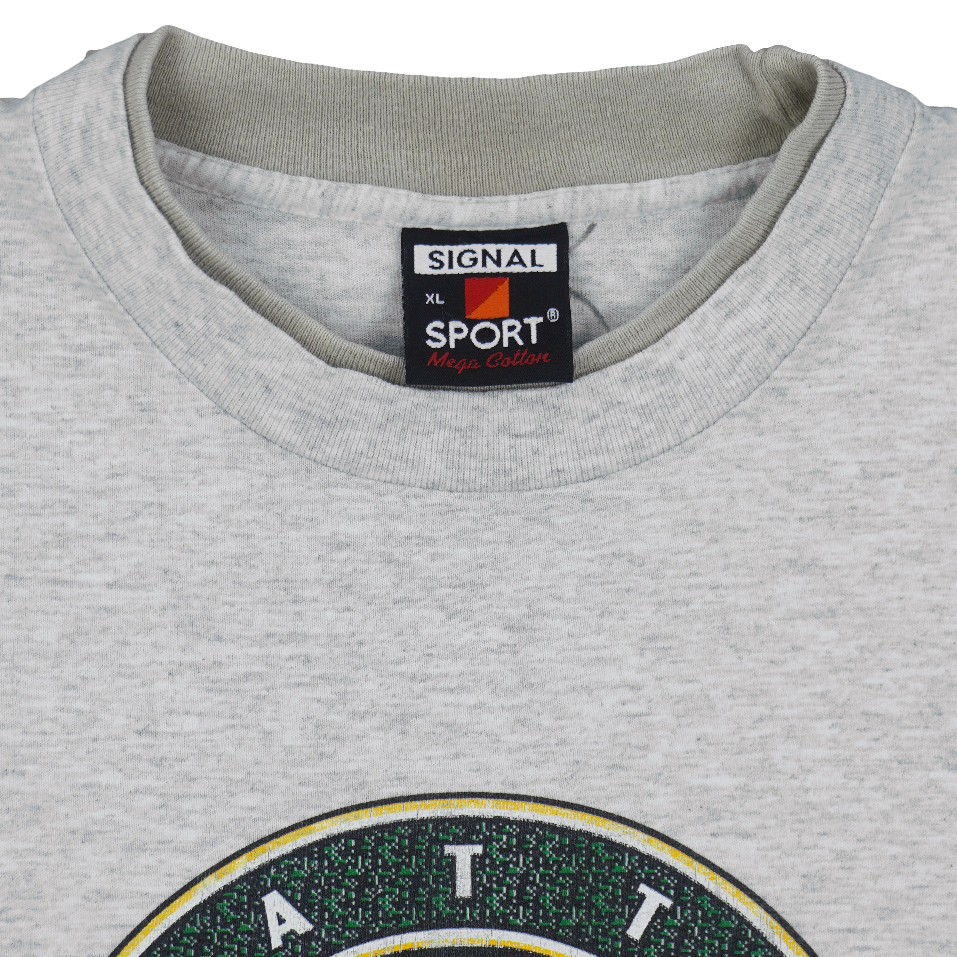 NBA (Signal) - Seattle Supersonics Roll Up Sleeves T-Shirt 1990s X-Large Vintage Retro Basketball
