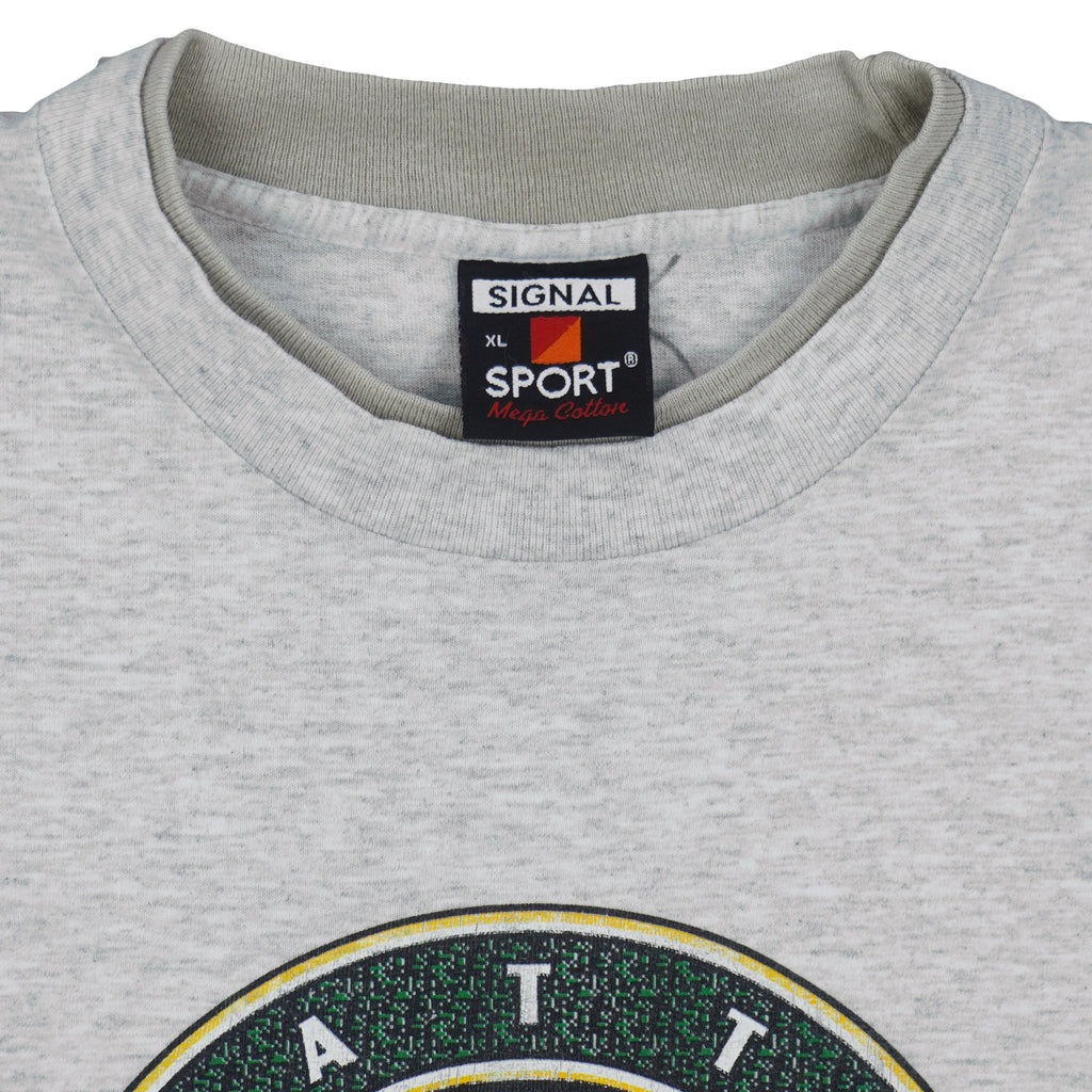 NBA (Signal) - Seattle Supersonics Roll Up Sleeves T-Shirt 1990s X-Large Vintage Retro Basketball
