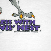 NFL (Anvil) - Baltimore Ravens Ray Lewis Rayenator Defense Spell-Out T-Shirt 2001 Large Vintage Retro Football
