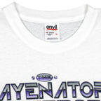 NFL (Anvil) - Baltimore Ravens Ray Lewis Rayenator Defense Spell-Out T-Shirt 2001 Large Vintage Retro Football