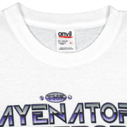 NFL (Anvil) - Baltimore Ravens Ray Lewis Rayenator Defense Spell-Out T-Shirt 2001 Large Vintage Retro Football