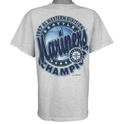 MLB (Logo 7) - Seattle Mariners Western Division Champions T-Shirt 1997 Large Vintage Retro Baseball